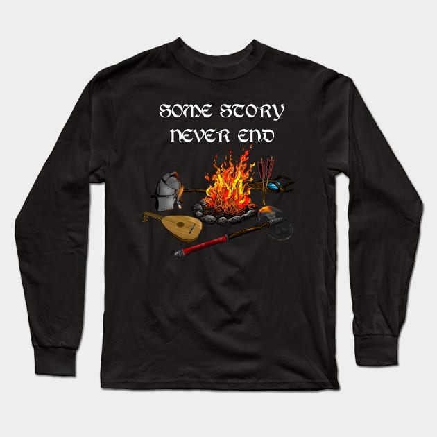 D&D Bonfire Long Sleeve T-Shirt by Zefkiel